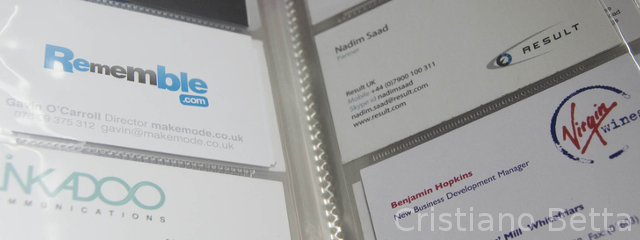folder of business cards